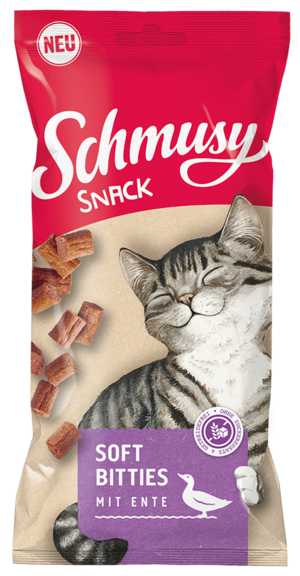 Schmusy Snack Soft Bitties mit Ente 60g