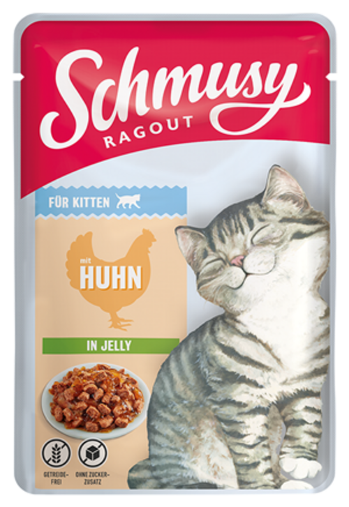 Schmusy Ragout Kitten - mit Huhn in Jelly 100g