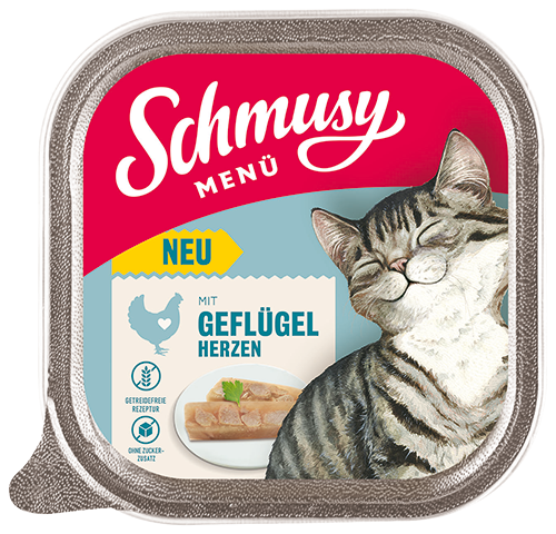 Schmusy Menü Geflügel-Herzen 100g